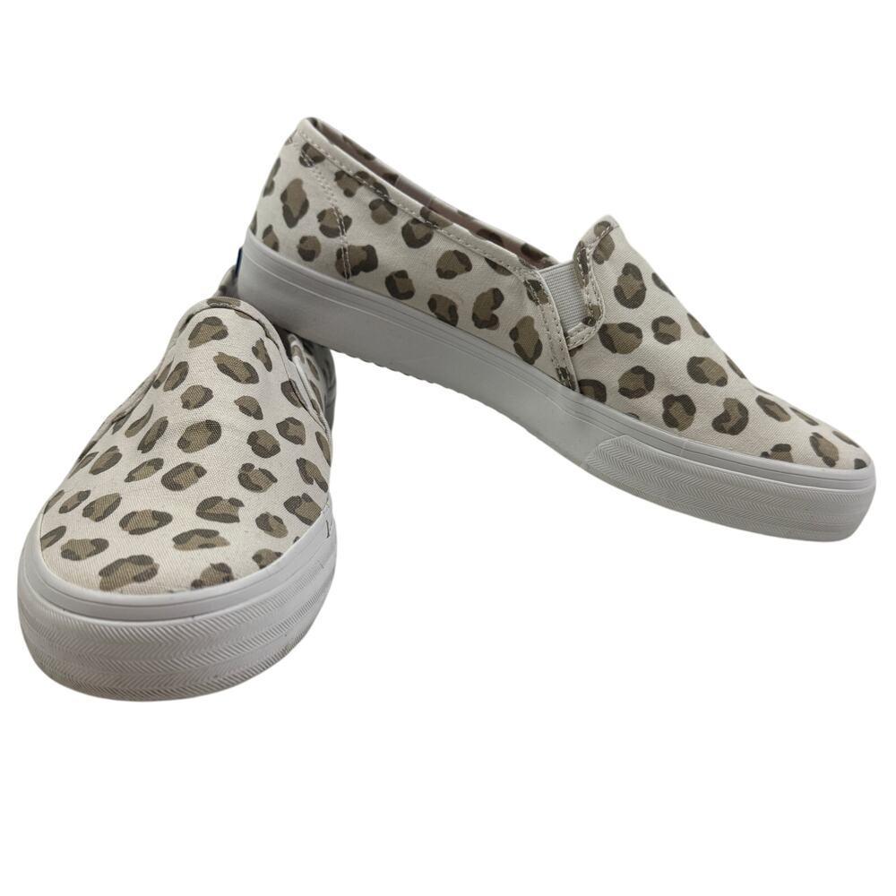 Keds Natural Neutral Animal Leopard Print Slip On Sneakers Women's Size 8.5